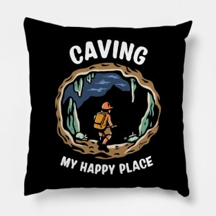 Caving: My Happy Place Pillow