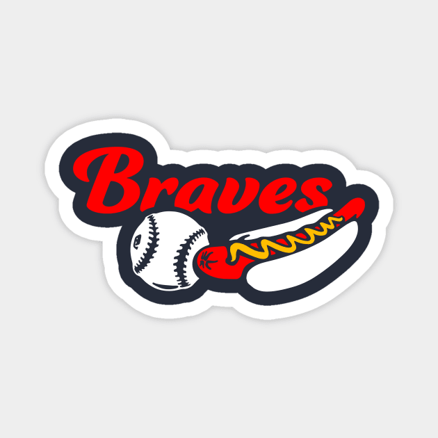 Braves Ball and Dog Magnet by Throwzack