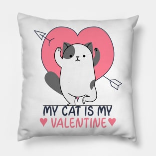 My Cat Is My Valentine Pillow