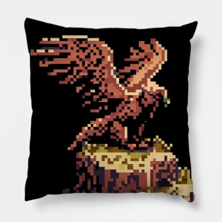 A griffin perched on a cliff pixel art Pillow