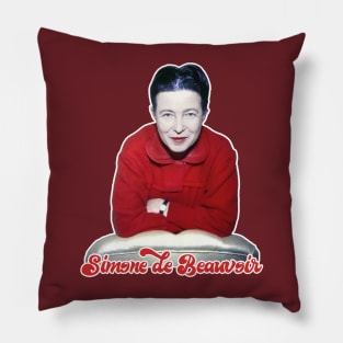 Simone de Beauvoir / Retro Fan Design Pillow