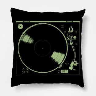 Turntable - Vinyl Record Analog Record Music Producer (green) Pillow