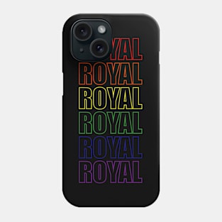 Simple Royal Non Binary Rainbow Typography Text Phone Case