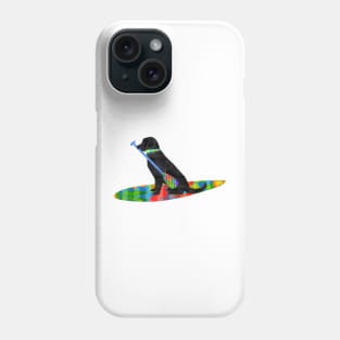 Colorful Stand Up Paddle Board Preppy Black Lab Phone Case