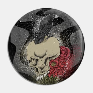 Skull and the Crow Pin