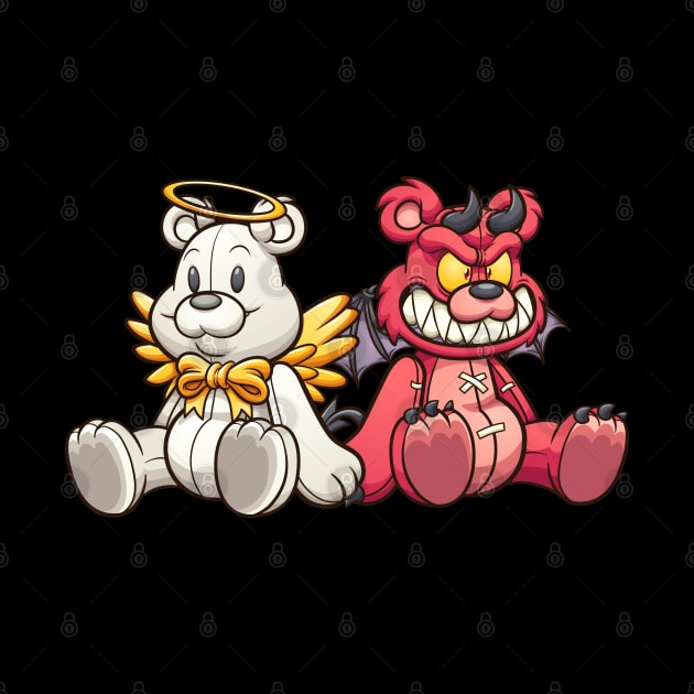 Angel and Devil Teddy Bears by memoangeles