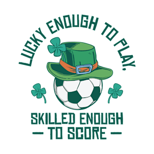 St. Patrick's Day Soccer Sport Lucky Shamrock Football T-Shirt