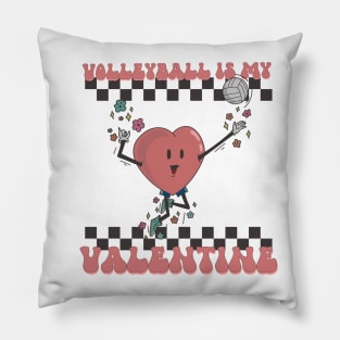 Retro Volleyball Valentines Day Heart, Volleyball Is My Valentine Pillow