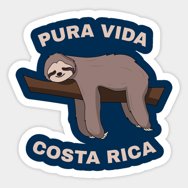 Pura Vida Costa Rica Cool Costa Rica Sloth Autocollant Teepublic Fr