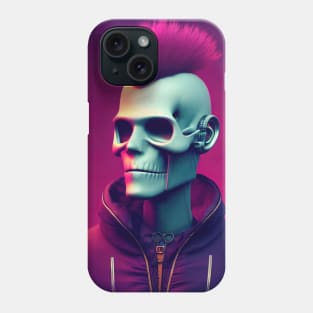 Punk Skull Jacket Rock Concept Digital Illustration Phone Case