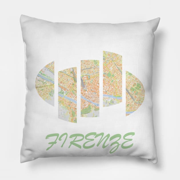 Florence, Italy map of the city Pillow by NickiPostsStuff