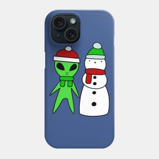 Alien and Snowman Phone Case