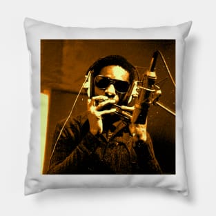 Stevie Wonder Harmonica Orange Pillow