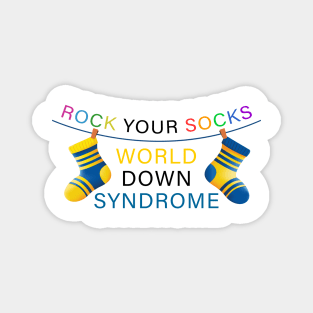 World Down Syndrome Rock Your Socks Awareness Men Women Kids Magnet