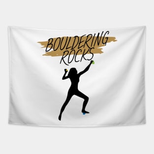 Bouldering rocks women Tapestry