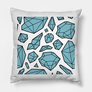 Rough Diamond Fashion Print Blue White Pillow