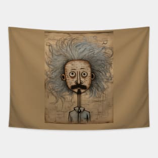 Genius Unleashed-Abstract Einstein Portrait Tapestry