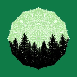 Green Forest Mandala Pacific Northwest T-Shirt