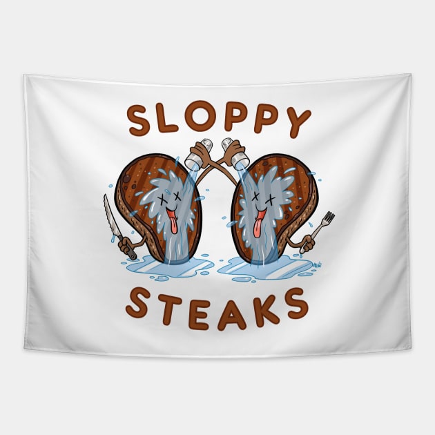 Sloppy Steaks Tapestry by madmyke