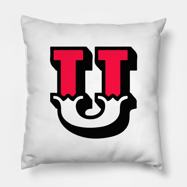 Monogram U - Alphabet Scrapbooking Red/White Circus Style Pillow by RetroGeek