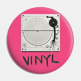 Vinyl Vibes: Turntable - Black & White VINYL Pin