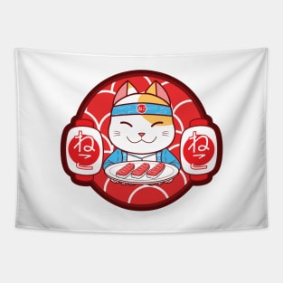 Sushi chef cat Tapestry