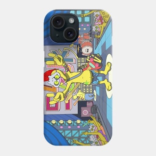 Dope Slluks character rock band on stage illustration Phone Case