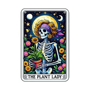 Funny Plant Lady Tarot Vintage Skeleton Floral Moon Garden T-Shirt