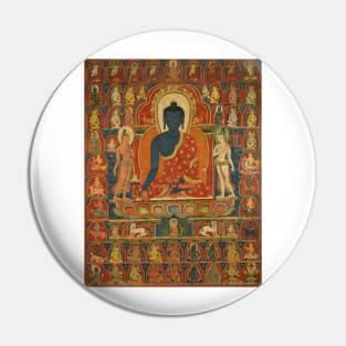 Medicine Buddha Tibetan Buddhist Thangka Reproduction Pin