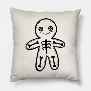 Spooky Christmas Skeleton Gingerman Cookie Pillow