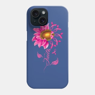 breast cancer faith sunflower  1 Phone Case