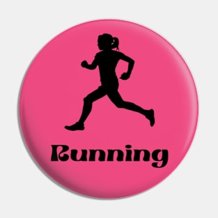 Women Running for Fitness Pin