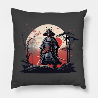 samurai moon Pillow