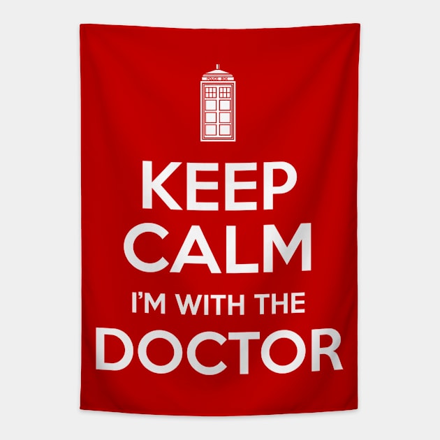 Keep Calm I'm With The Doctor Tapestry by Styled Vintage
