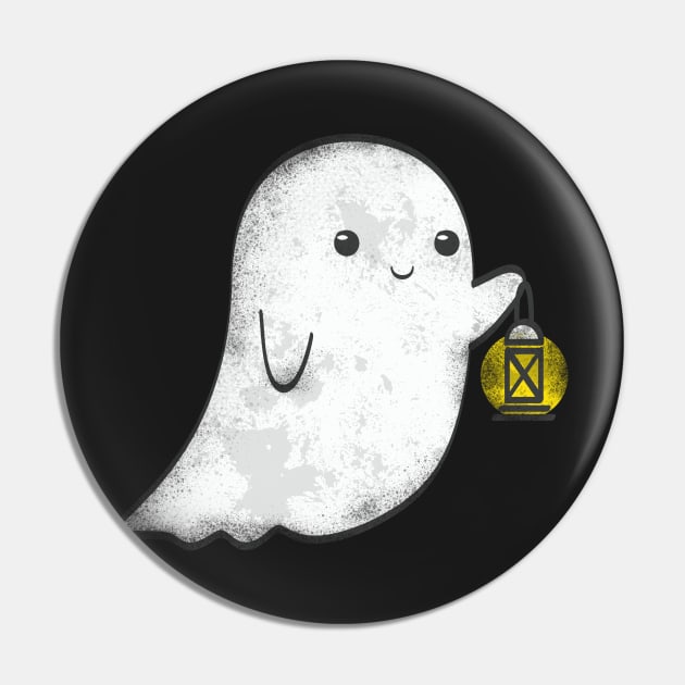 Little Ghost with Lantern Pin by VBleshka