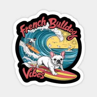 Surfing French Bulldog Catches Wave Magnet