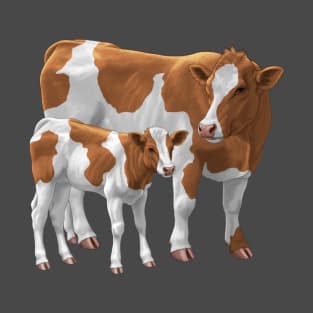 Guernsey Cow and Cute Calf T-Shirt