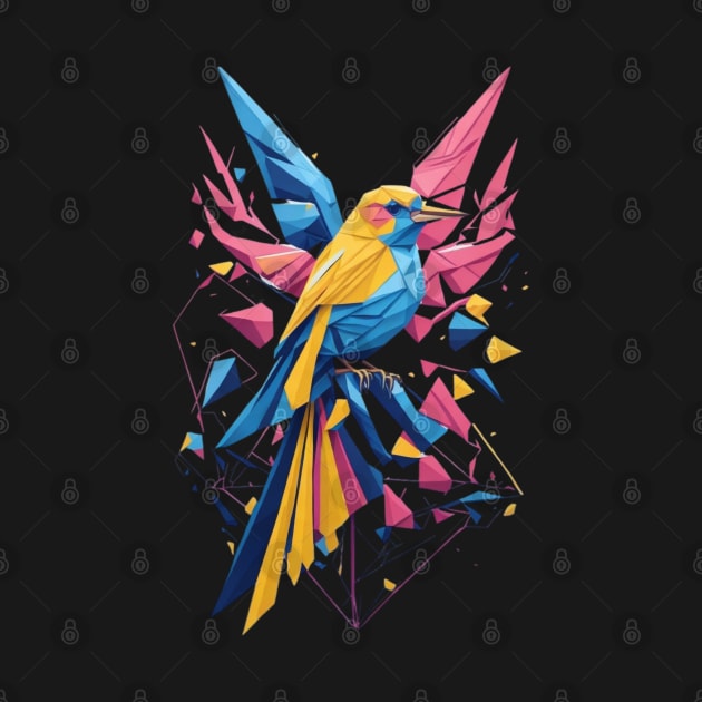 Geometric Bird Colorful Abstract Retro Design by hippohost