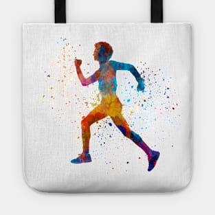 Man running sprinting jogging Tote