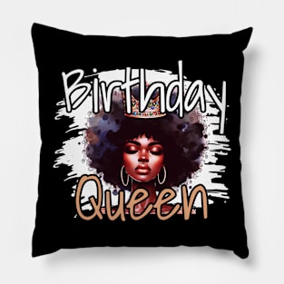 Birthday queen with afro design Pillow