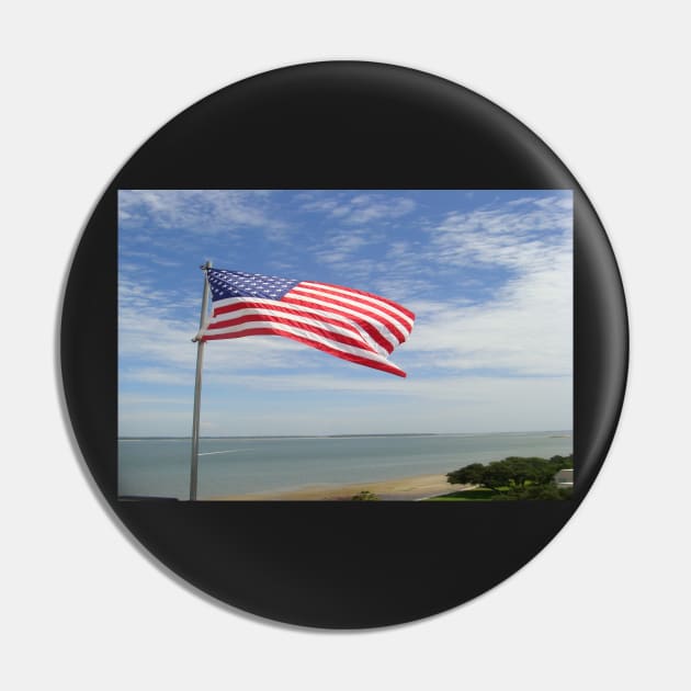 American Flag on the Coast Pin by Ckauzmann