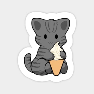 Ice Cream Black Tabby Cat Magnet