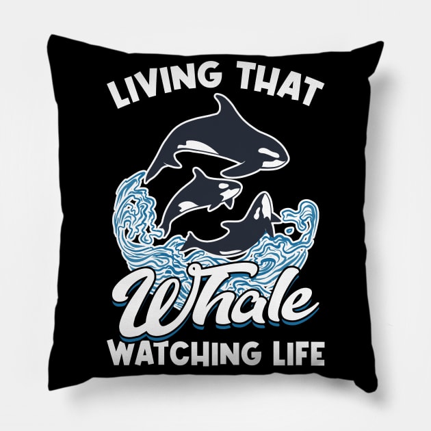 Living That Whale Watching Life Pillow by Peco-Designs