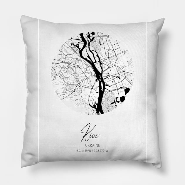 Kiev Map Pillow by SybaDesign