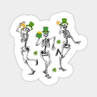 Dancing Skeleton Drinking Happy Patricks Day Magnet