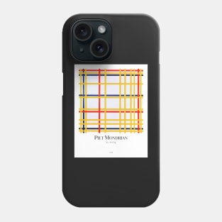 New York City by Mondrian with text Phone Case