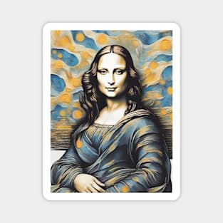 Mona Lisa in the style of Van Gogh Magnet