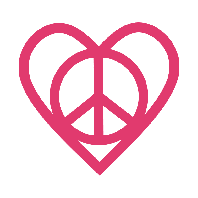 PEACE And Love Sign Raspberry Sorbet by SartorisArt1