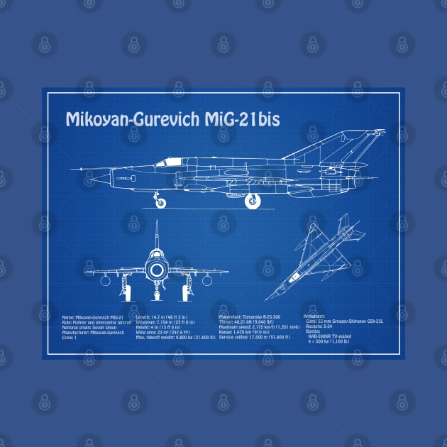 Mikoyan-Gurevich MiG-21 bis Fishbed Fighter - AD by SPJE Illustration Photography