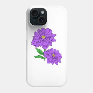 Violet Aster floral Hand Drawn Gardening Gift Phone Case